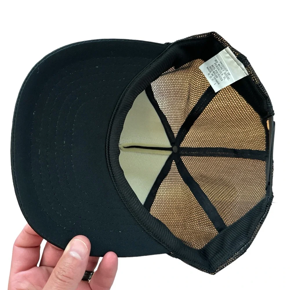 Vintage Snapback‎ Hat Cap Mesh United States Of America Eagle Flag Black USA